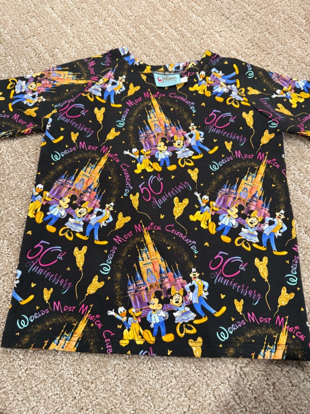 Disney 50th Anniversary Black Graphic Short-Sleeve Tee